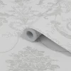 Laura Ashley Josette Dove Grey & White Damask Smooth Wallpaper