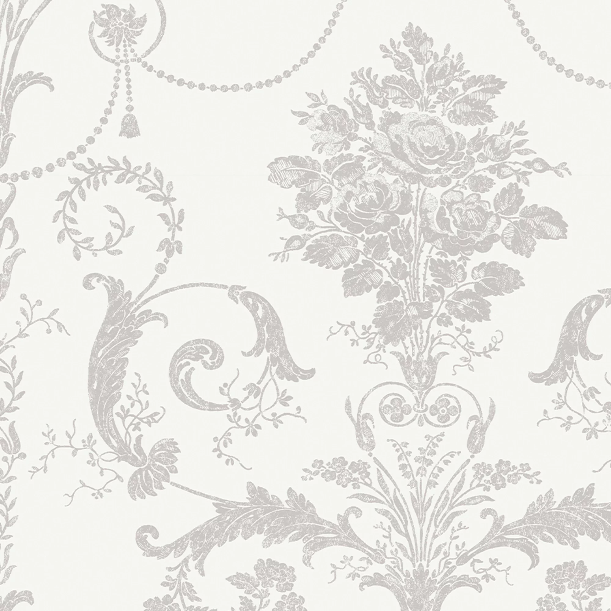 Laura Ashley Josette Dove Grey & White Damask Smooth Wallpaper 2 Laura Ashley Josette Dove Grey & White Damask Smooth Wallpaper - Image 2
