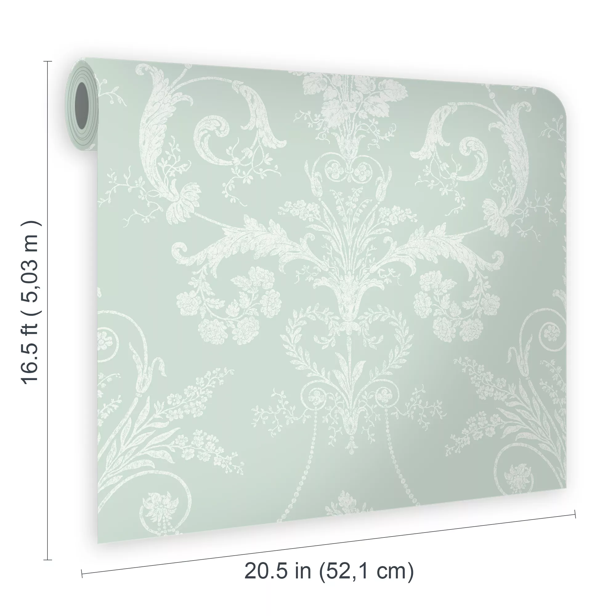 Laura Ashley Josette Duck Egg Damask Smooth Wallpaper 6 Laura Ashley Josette Duck Egg Damask Smooth Wallpaper - Image 6