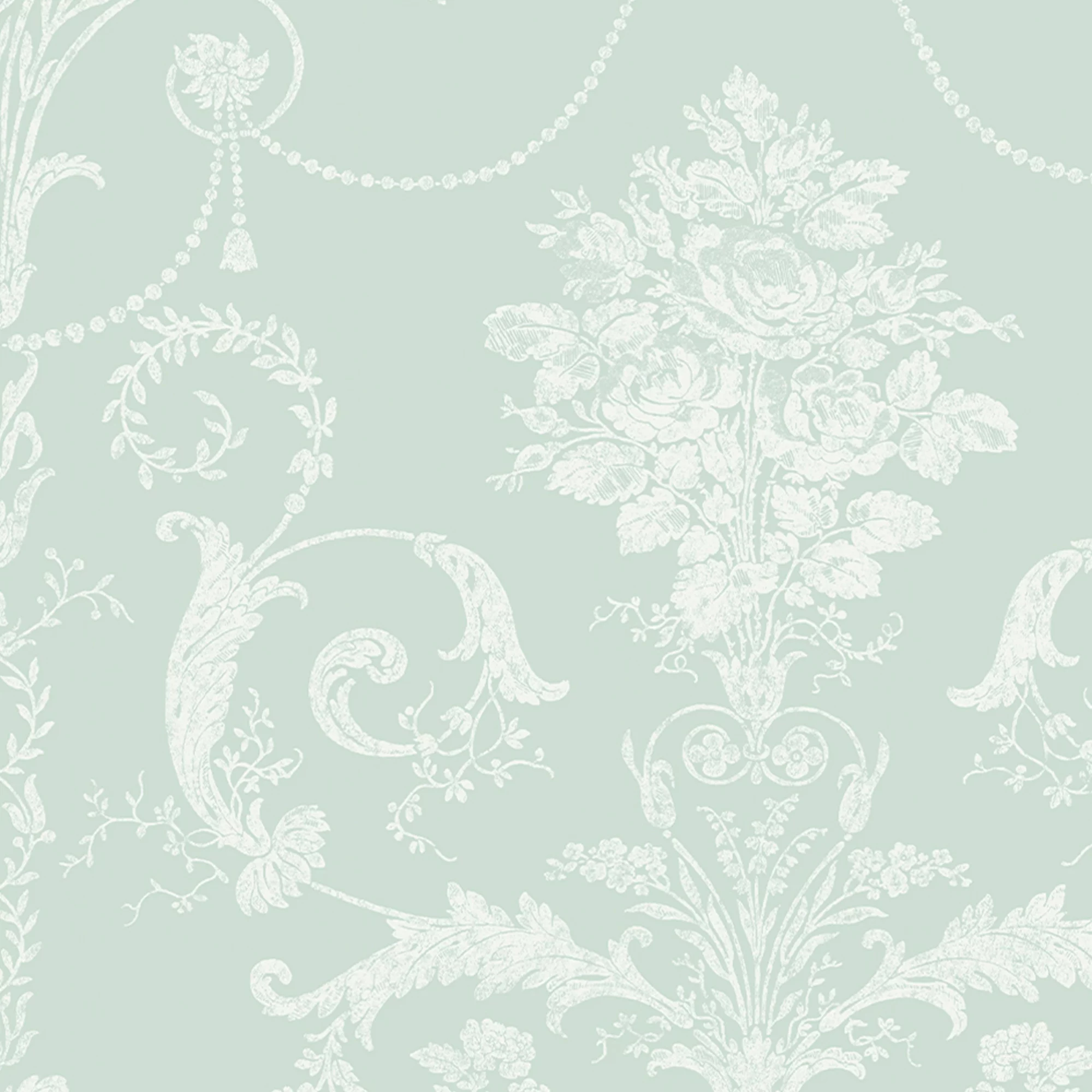 Laura Ashley Josette Duck Egg Damask Smooth Wallpaper 3 Laura Ashley Josette Duck Egg Damask Smooth Wallpaper - Image 3