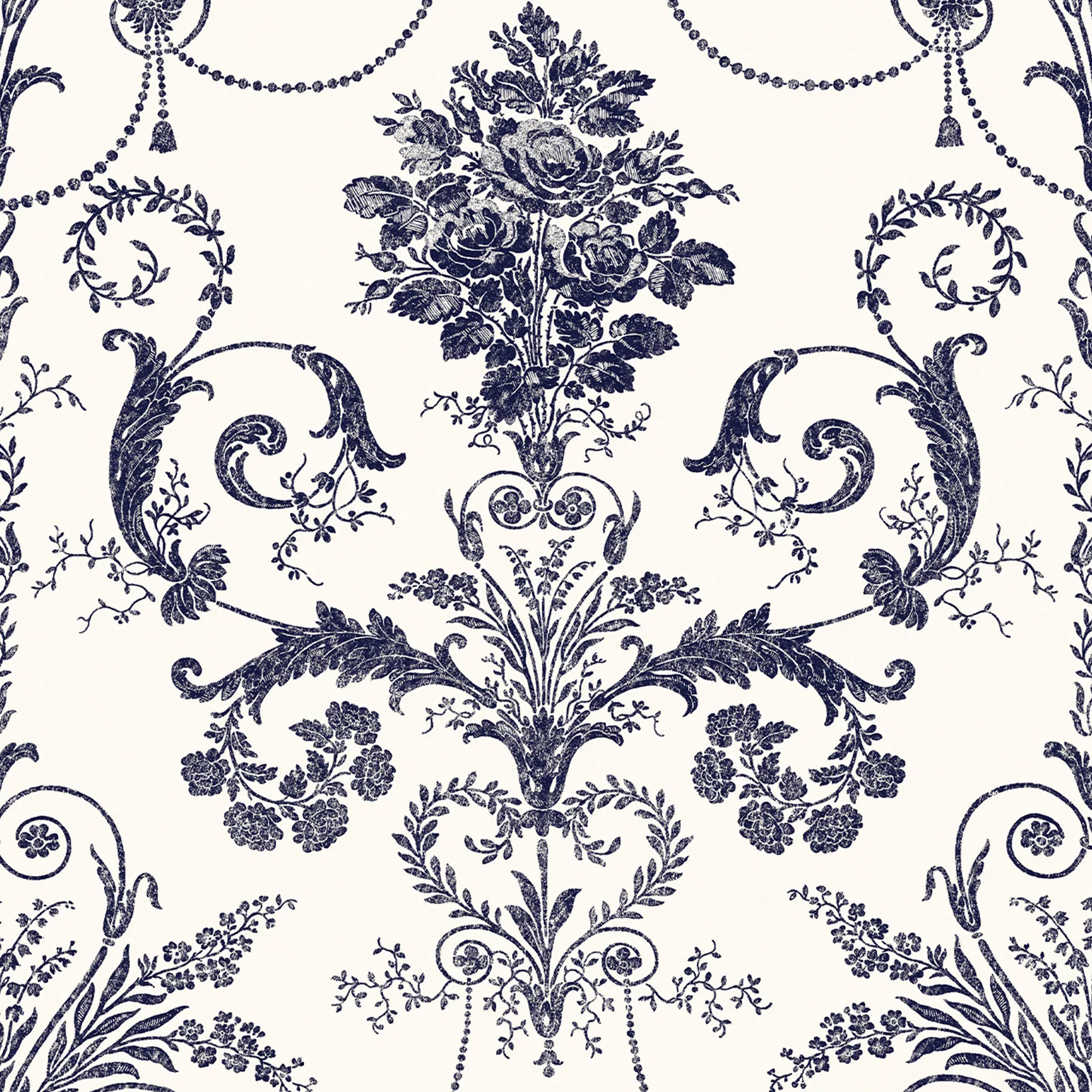 Laura Ashley Josette Midnight & Off White Damask Smooth Wallpaper 1 Laura Ashley Josette Midnight & Off White Damask Smooth Wallpaper