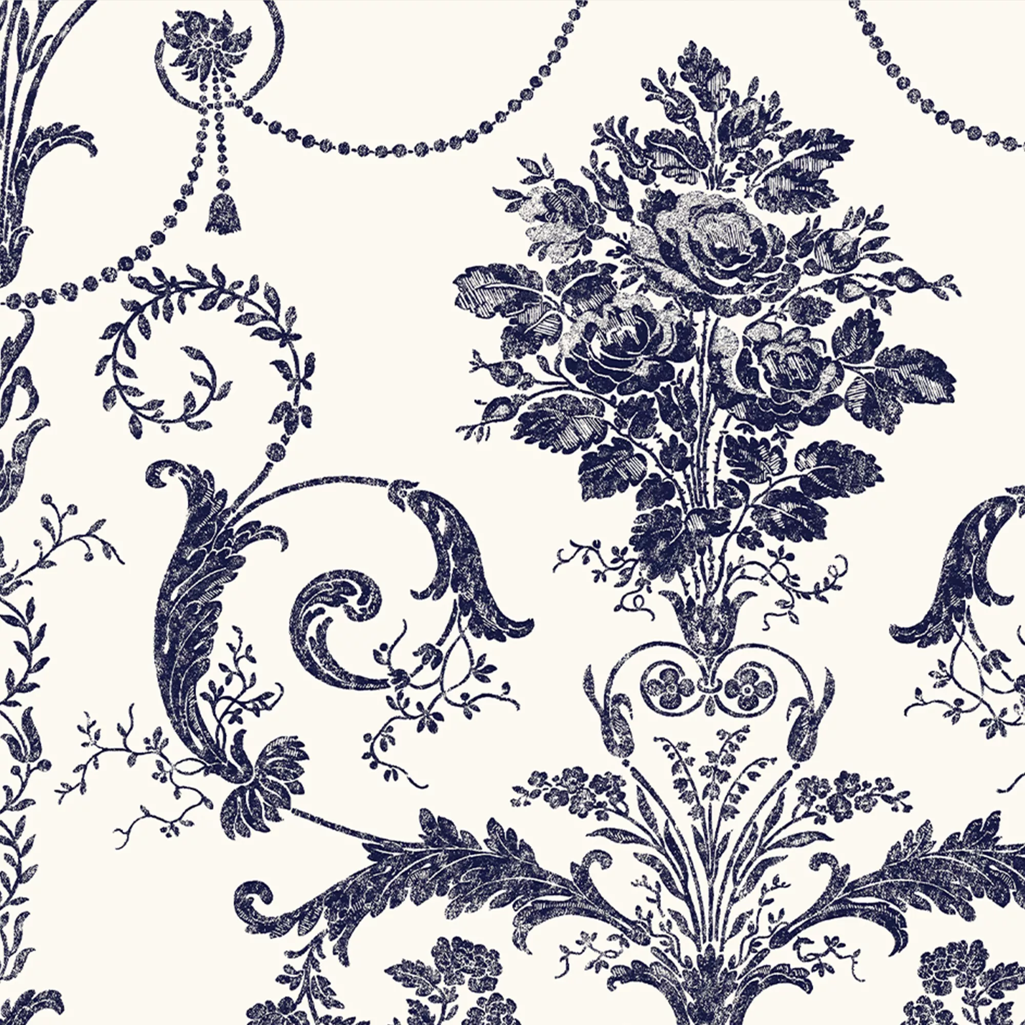 Laura Ashley Josette Midnight & Off White Damask Smooth Wallpaper 3 Laura Ashley Josette Midnight & Off White Damask Smooth Wallpaper - Image 3