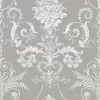 Laura Ashley Josette Steel Damask Smooth Wallpaper