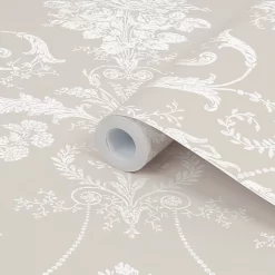 Laura Ashley Josette White & Dove Grey Damask Smooth Wallpaper 10 Laura Ashley Josette White & Dove Grey Damask Smooth Wallpaper -Laura Ashley Sales Store laura ashley josette white dove grey damask smooth wallpaper5011583467789 02c bq