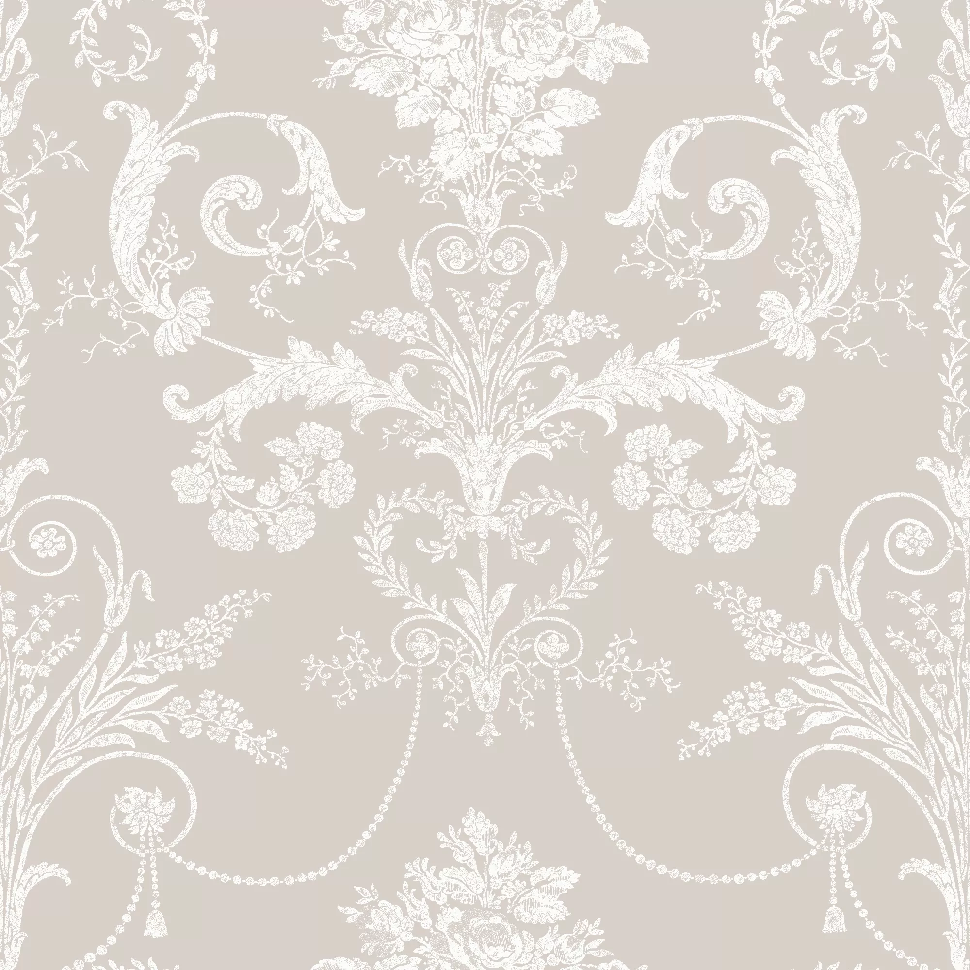 Laura Ashley Josette White & Dove Grey Damask Smooth Wallpaper 6 Laura Ashley Josette White & Dove Grey Damask Smooth Wallpaper - Image 6