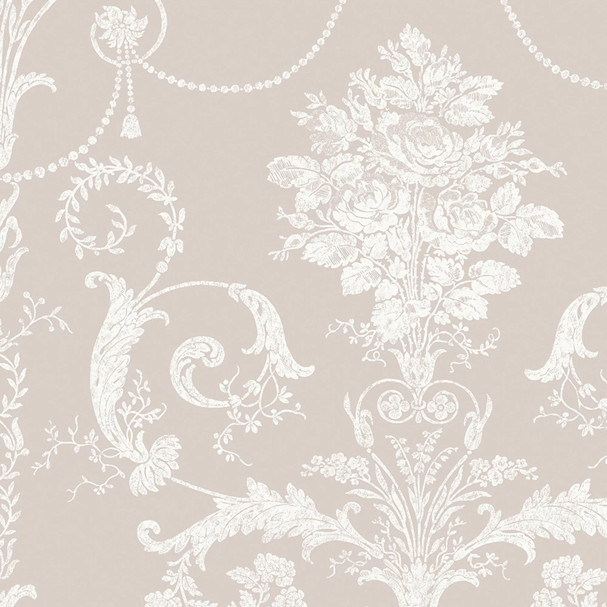 Laura Ashley Josette White & Dove Grey Damask Smooth Wallpaper 1 Laura Ashley Josette White & Dove Grey Damask Smooth Wallpaper