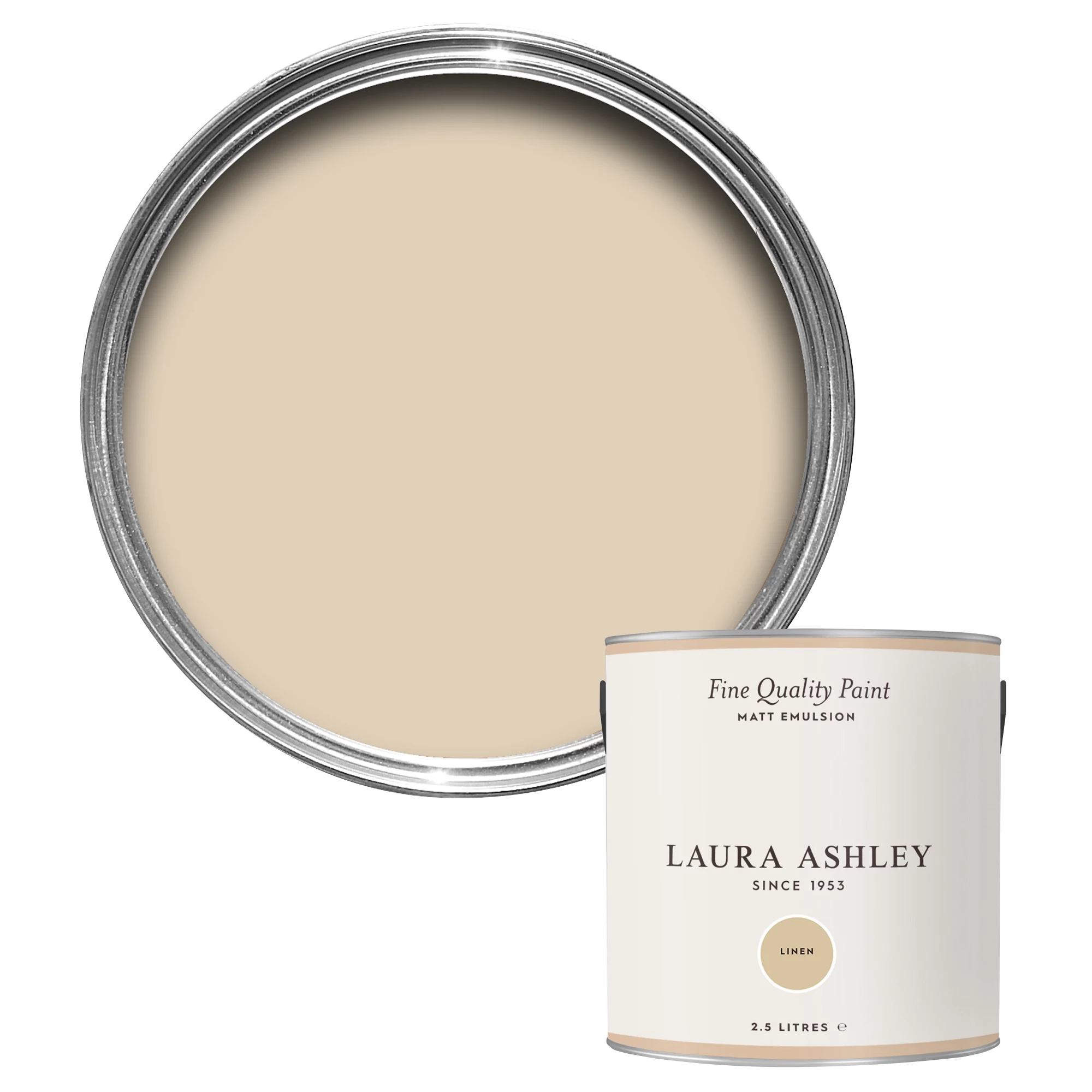 Laura Ashley Linen Matt Emulsion Paint, 2.5L 1 Laura Ashley Linen Matt Emulsion Paint, 2.5L