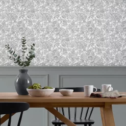 Laura Ashley Louise Grey Floral Smooth Wallpaper -Laura Ashley Sales Store laura ashley louise grey floral smooth wallpaper5011583546262 20i bq
