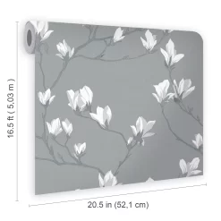Laura Ashley Magnolia Grove Slate Floral Smooth Wallpaper 11 Laura Ashley Magnolia Grove Slate Floral Smooth Wallpaper -Laura Ashley Sales Store laura ashley magnolia grove slate floral smooth wallpaper5011583467062 02t bq