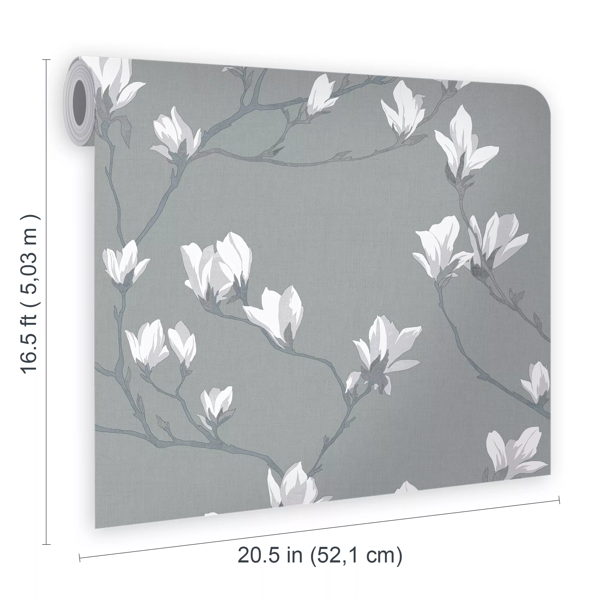 Laura Ashley Magnolia Grove Slate Floral Smooth Wallpaper 6 Laura Ashley Magnolia Grove Slate Floral Smooth Wallpaper - Image 6