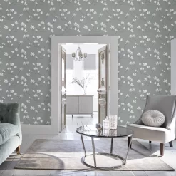 Laura Ashley Magnolia Grove Slate Floral Smooth Wallpaper 9 Laura Ashley Magnolia Grove Slate Floral Smooth Wallpaper -Laura Ashley Sales Store laura ashley magnolia grove slate floral smooth wallpaper5011583467062 20i bq