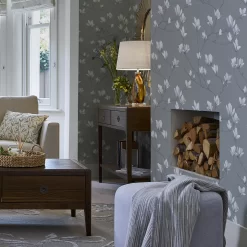 Laura Ashley Magnolia Grove Slate Floral Smooth Wallpaper 10 Laura Ashley Magnolia Grove Slate Floral Smooth Wallpaper -Laura Ashley Sales Store laura ashley magnolia grove slate floral smooth wallpaper5011583467062 21i bq