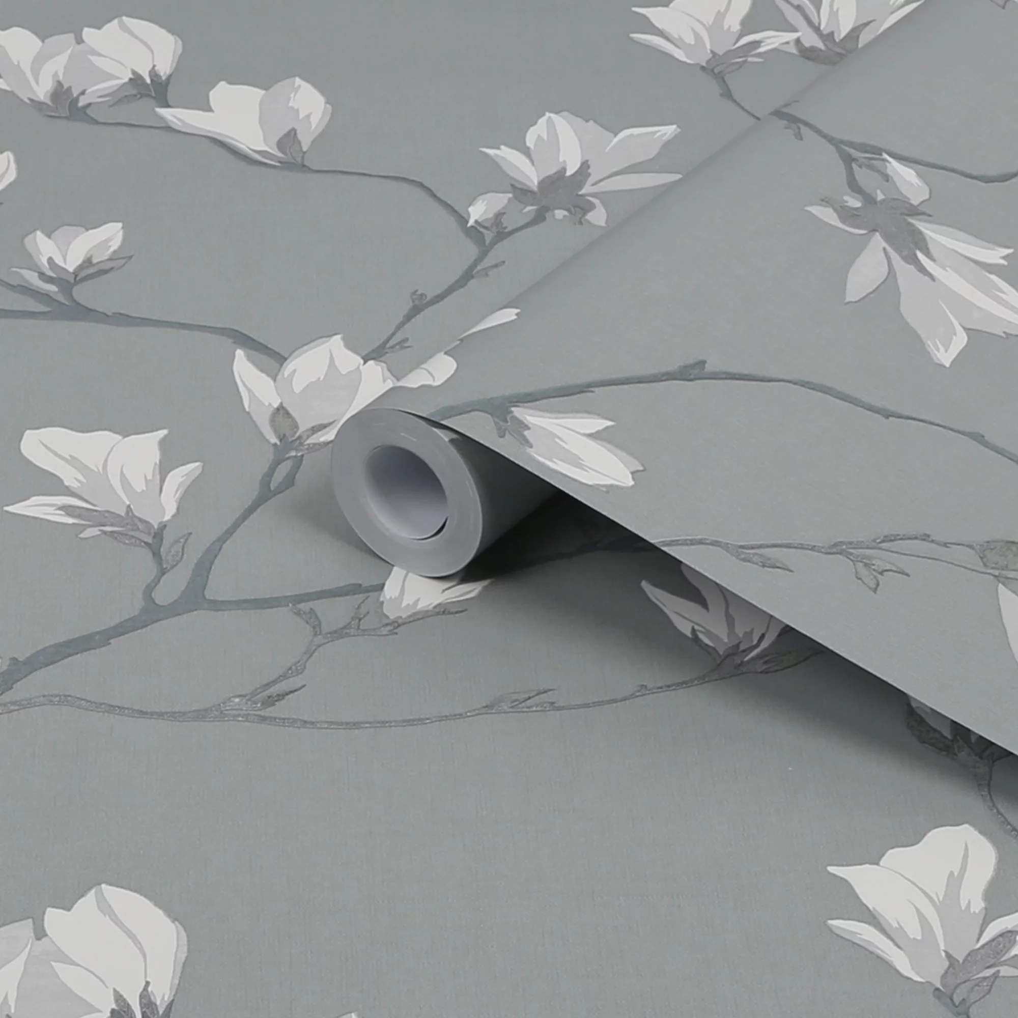 Laura Ashley Magnolia Grove Slate Floral Smooth Wallpaper 2 Laura Ashley Magnolia Grove Slate Floral Smooth Wallpaper - Image 2