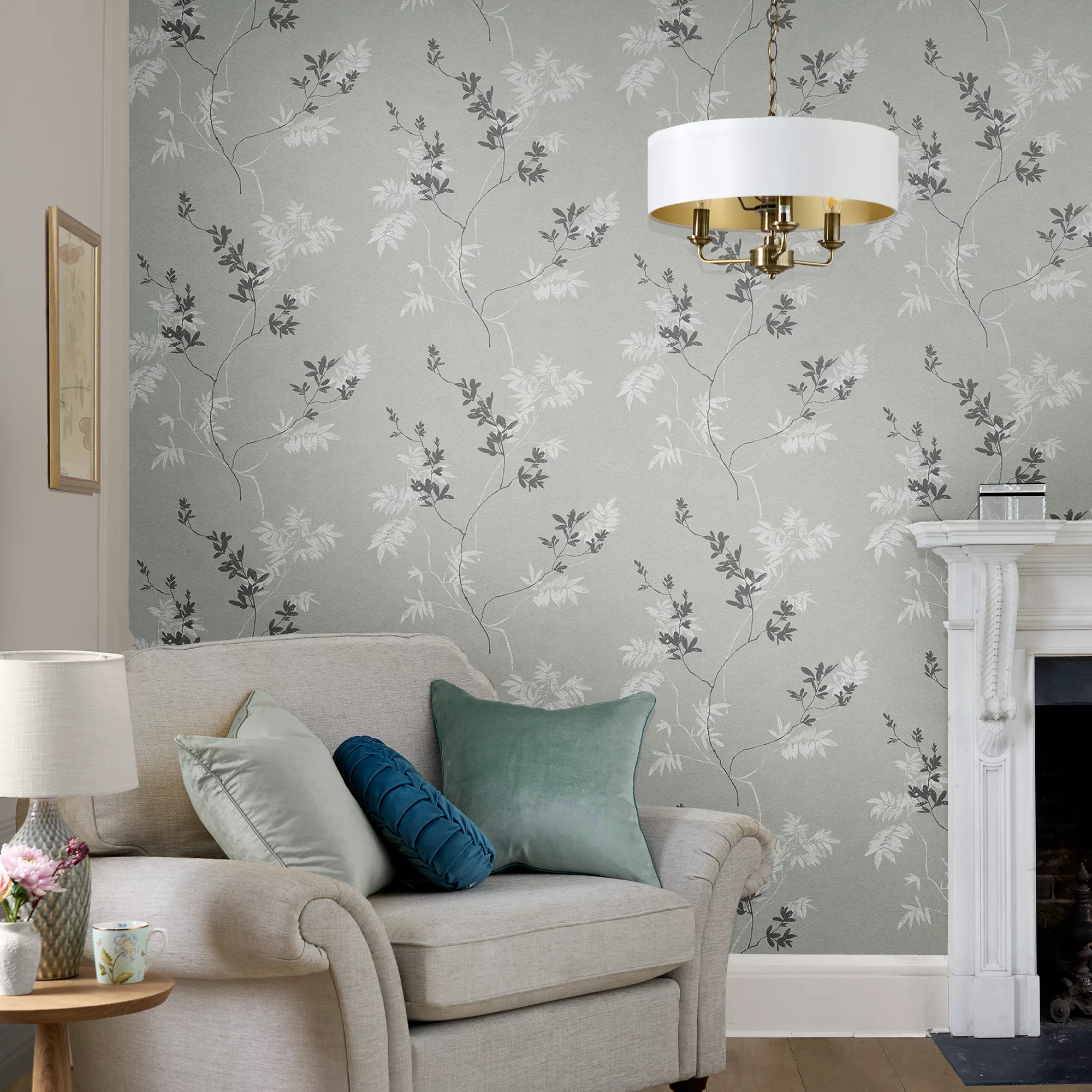 Laura Ashley Mari Green Floral Smooth Wallpaper 6 Laura Ashley Mari Green Floral Smooth Wallpaper - Image 6