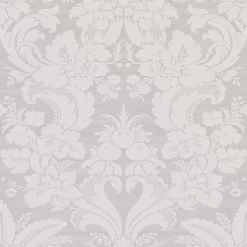 Laura Ashley Martigues Moonbeam Damask Smooth Wallpaper