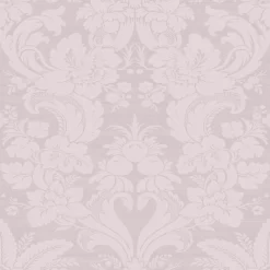 Laura Ashley Martigues Sugared Violet Damask Smooth Wallpaper