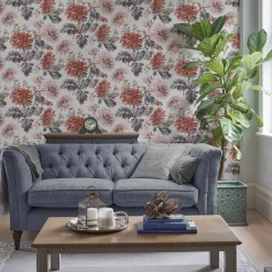 Laura Ashley Maryam Crimson Floral Smooth Wallpaper -Laura Ashley Sales Store laura ashley maryam crimson floral smooth wallpaper5011583486926 21i bq