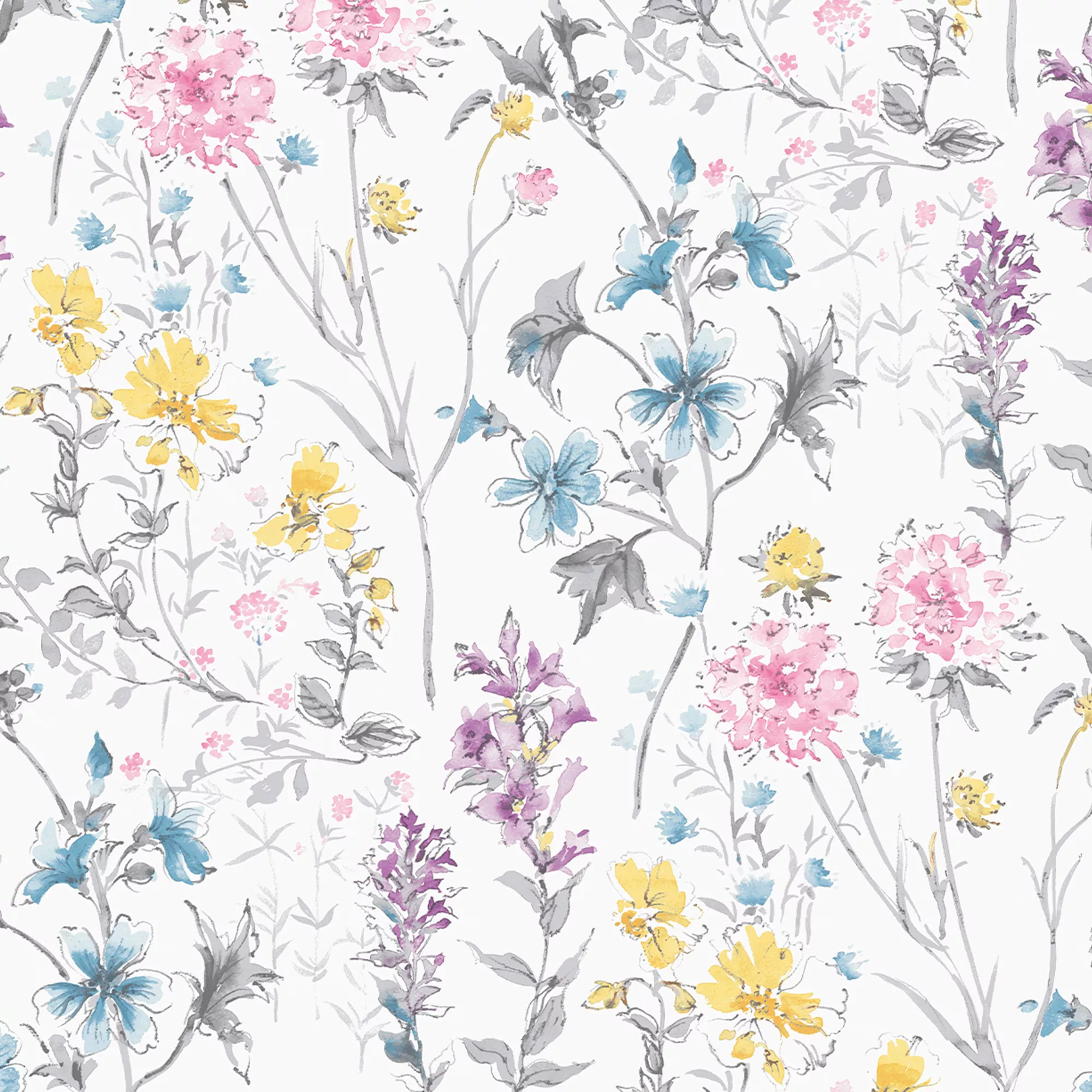 Laura Ashley Multicolour Wild Meadow Smooth Wallpaper 1 Laura Ashley Multicolour Wild Meadow Smooth Wallpaper
