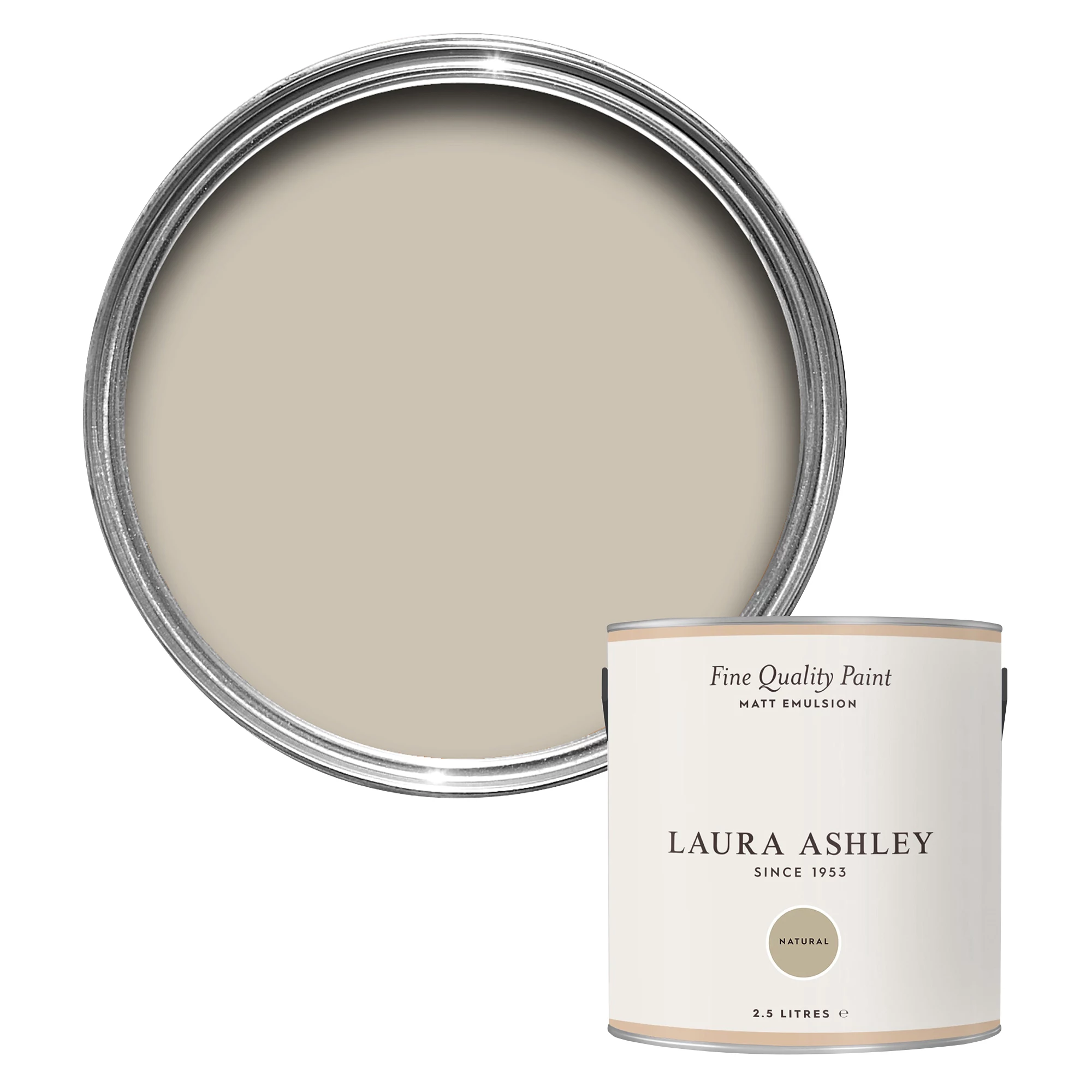 Laura Ashley Natural Matt Emulsion Paint, 2.5L 1 Laura Ashley Natural Matt Emulsion Paint, 2.5L