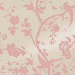 Laura Ashley Oriental Chalk Pink Garden Smooth Wallpaper