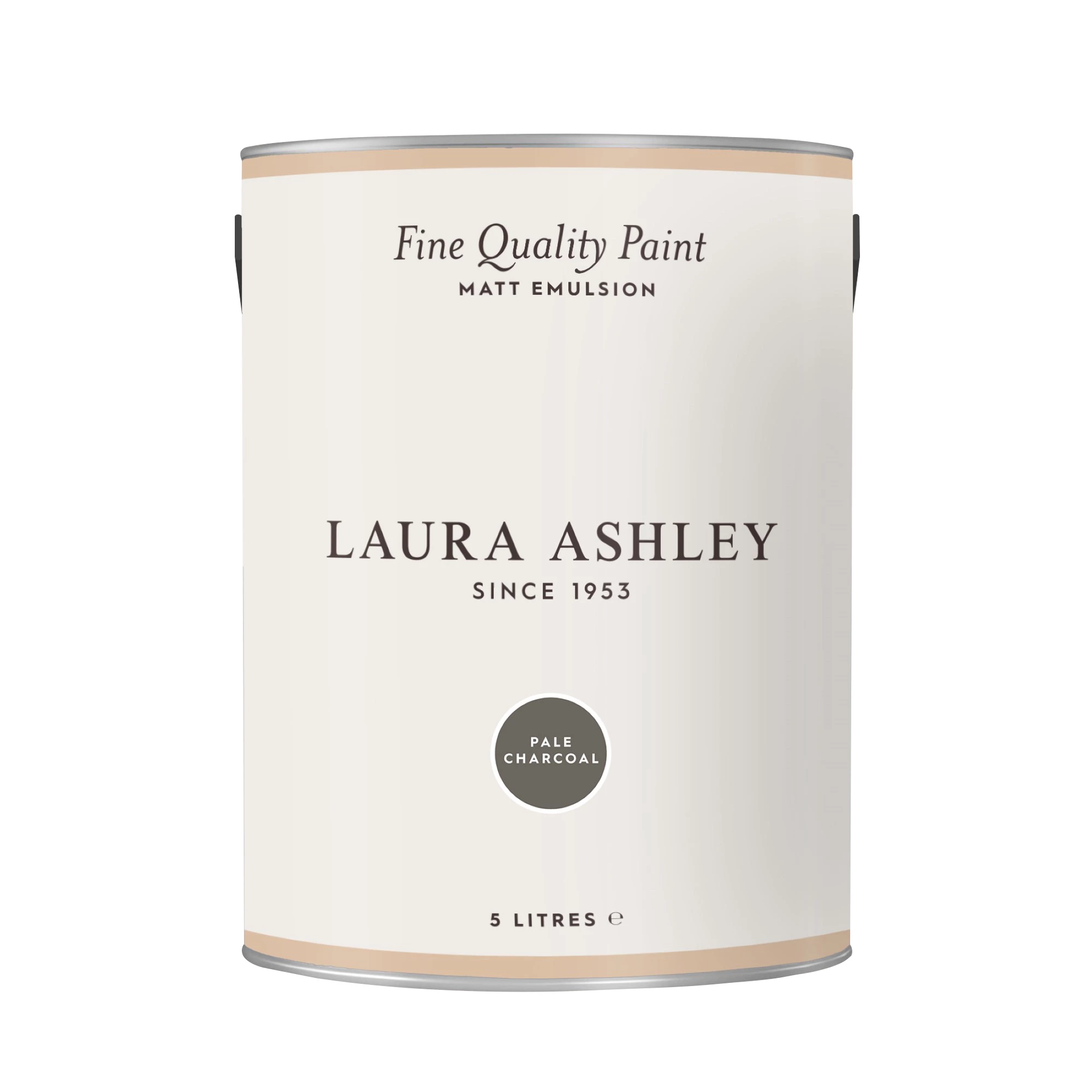 Laura Ashley Pale Charcoal Matt Emulsion Paint, 5L 2 Laura Ashley Pale Charcoal Matt Emulsion Paint, 5L - Image 2