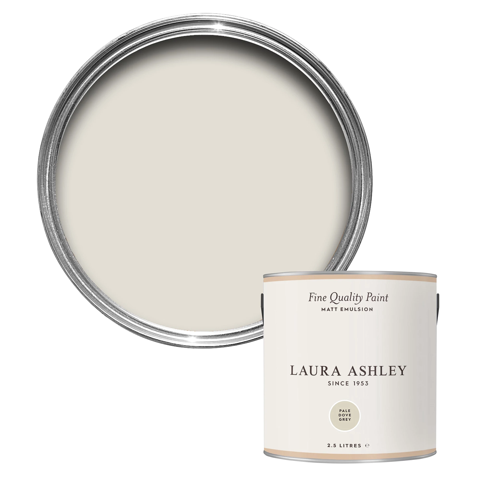 Laura Ashley Pale Dove Grey Matt Emulsion Paint, 2.5L 1 Laura Ashley Pale Dove Grey Matt Emulsion Paint, 2.5L