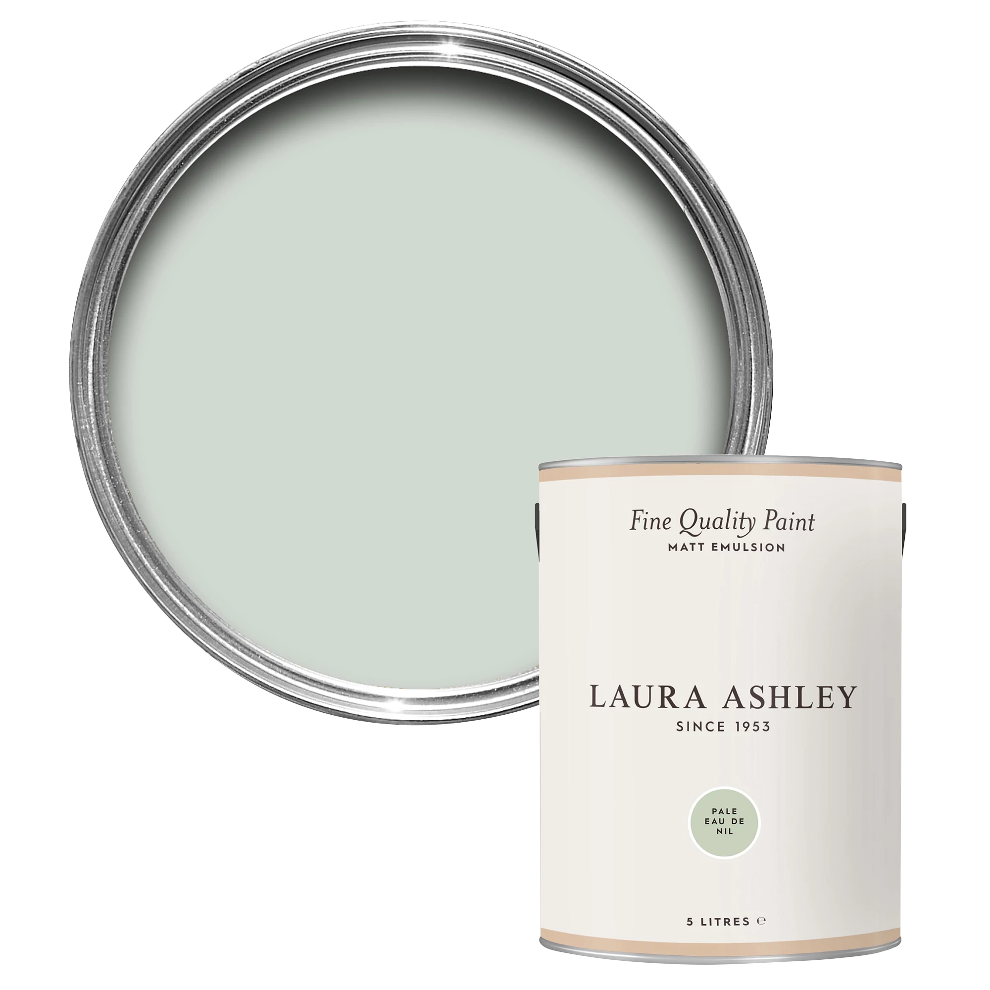 Laura Ashley Pale Eau De Nil Matt Emulsion Paint, 5L 1 Laura Ashley Pale Eau De Nil Matt Emulsion Paint, 5L