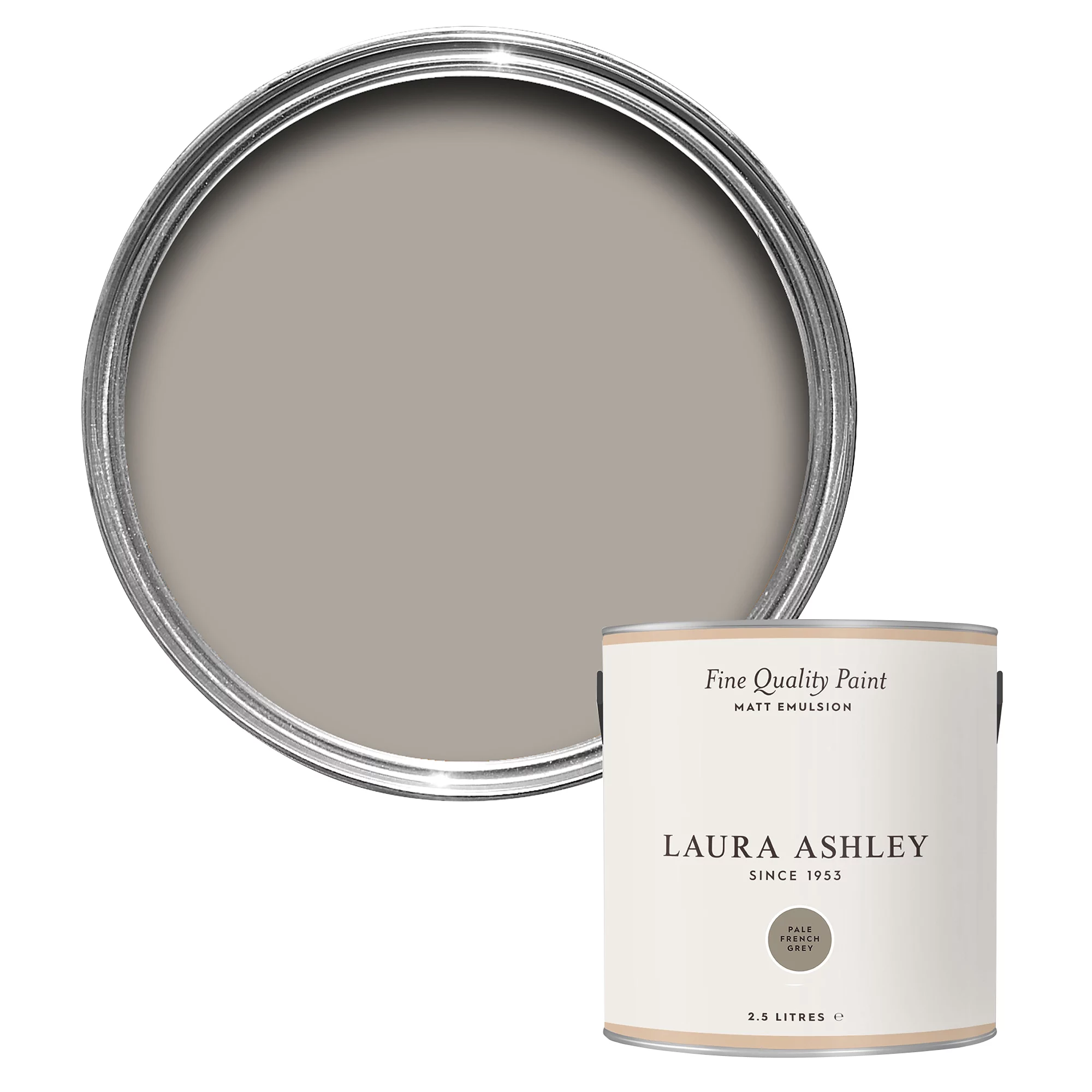 Laura Ashley Pale French Grey Matt Emulsion Paint, 2.5L 1 Laura Ashley Pale French Grey Matt Emulsion Paint, 2.5L