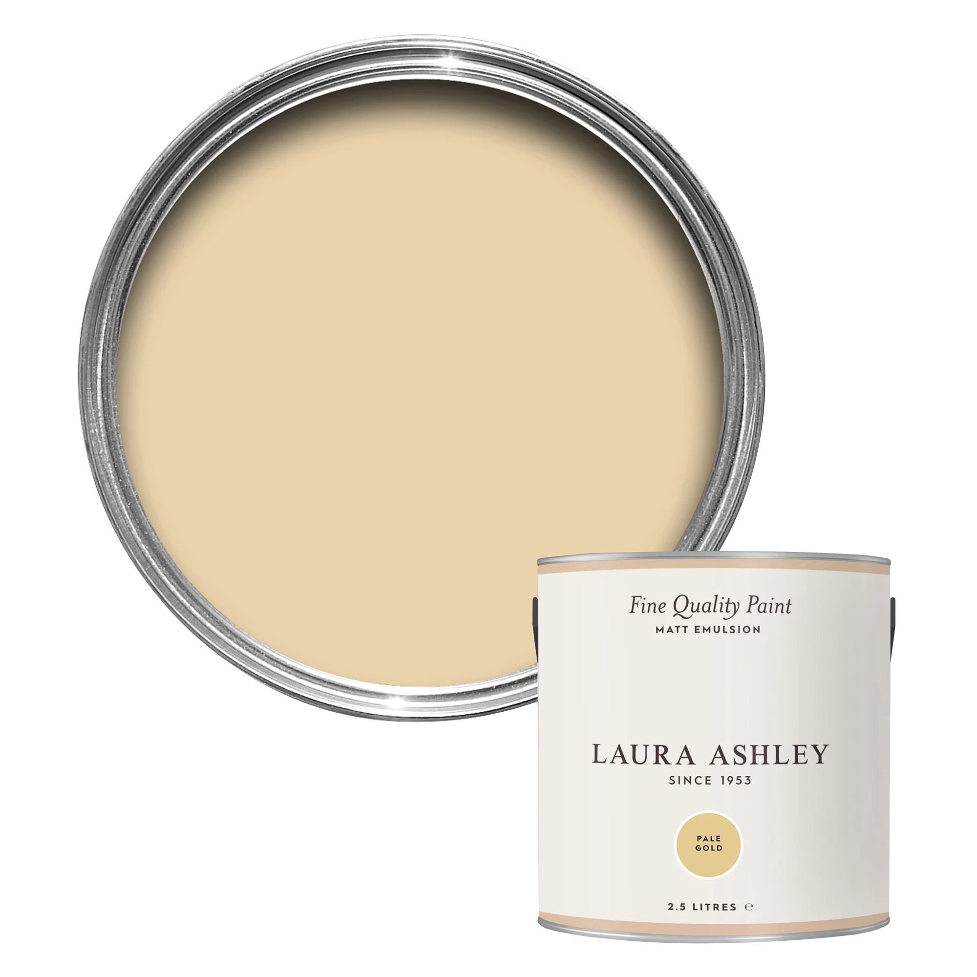 Laura Ashley Pale Gold Matt Emulsion Paint, 2.5L 1 Laura Ashley Pale Gold Matt Emulsion Paint, 2.5L