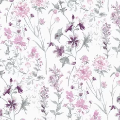 Laura Ashley Pale Iris Wild Meadow Smooth Wallpaper
