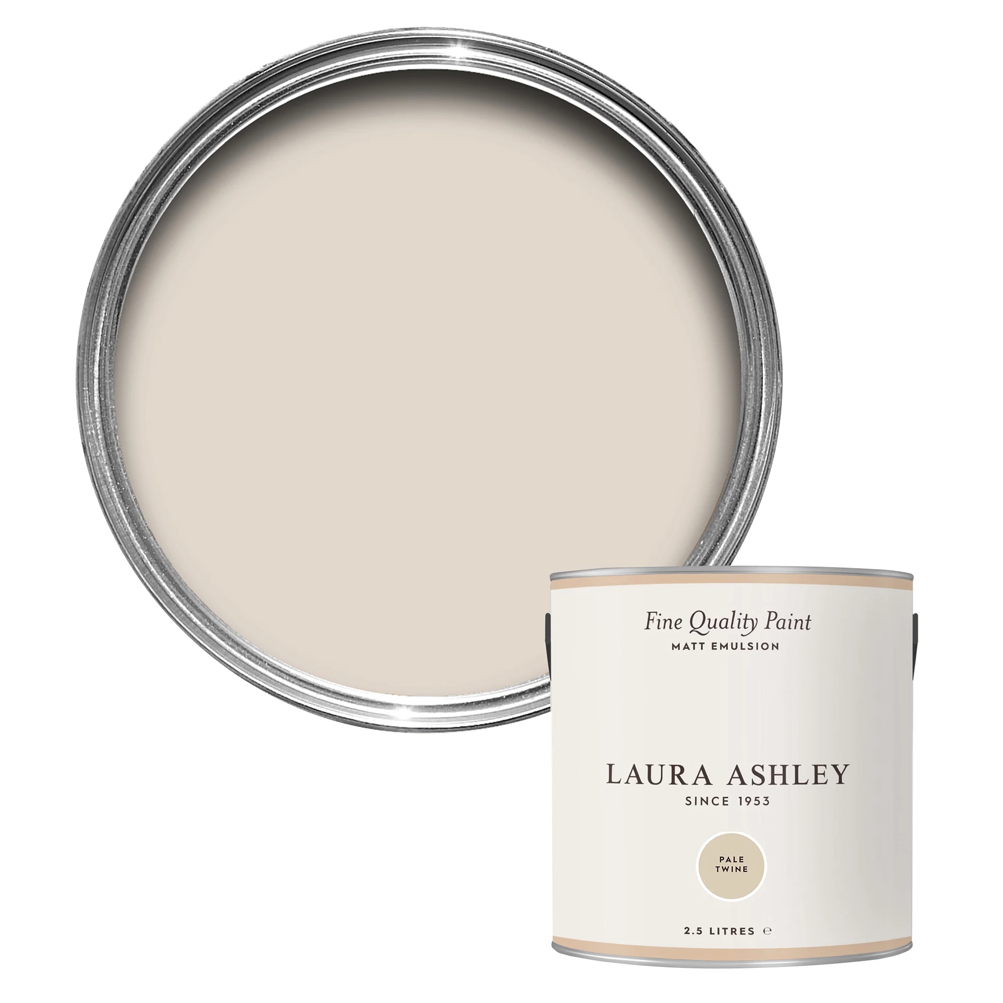 Laura Ashley Pale Twine Matt Emulsion Paint, 2.5L 1 Laura Ashley Pale Twine Matt Emulsion Paint, 2.5L