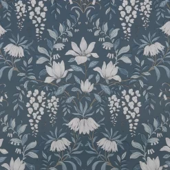 Laura Ashley Parterre Dark Seaspray Damask Smooth Wallpaper