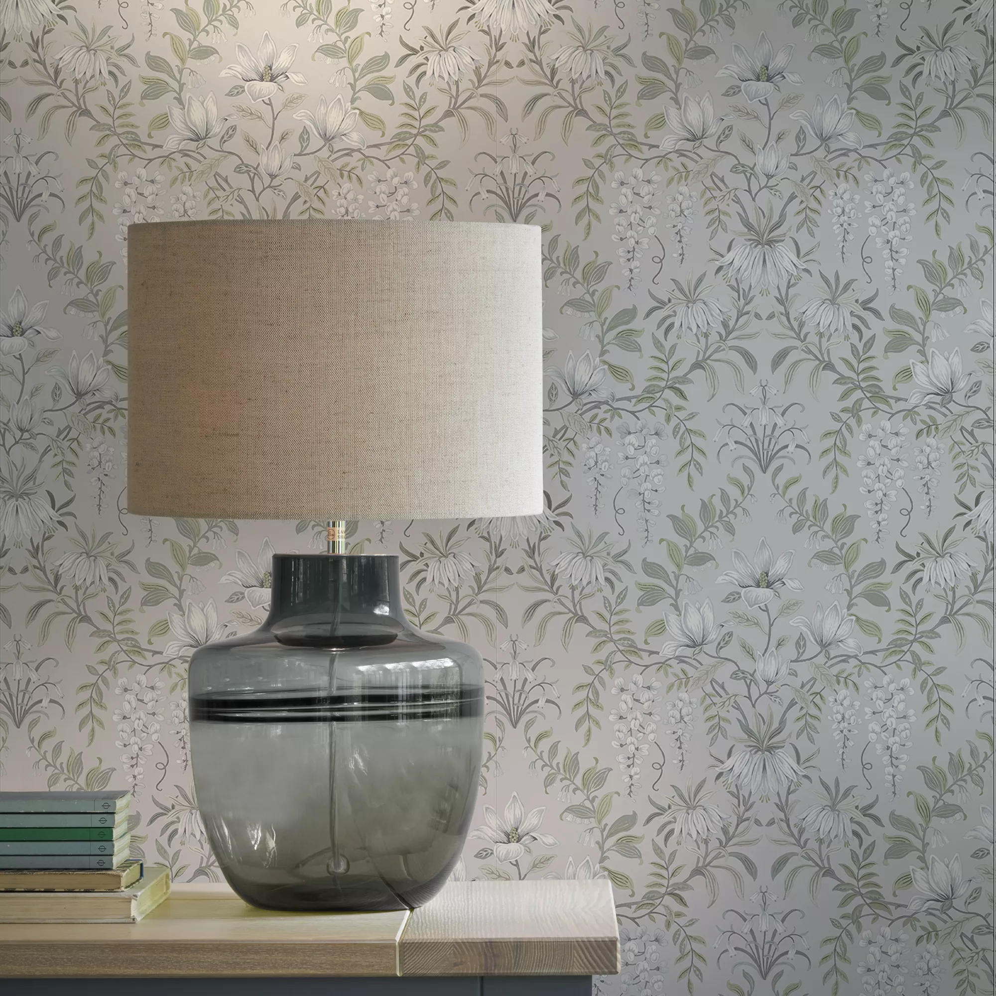 Laura Ashley Parterre Sage Damask Smooth Wallpaper 4 Laura Ashley Parterre Sage Damask Smooth Wallpaper - Image 4