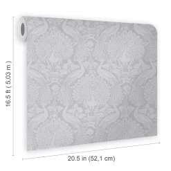 Laura Ashley Peacock Damask Pale Slate Damask Smooth Wallpaper -Laura Ashley Sales Store laura ashley peacock damask pale slate damask smooth wallpaper5011583486896 02t bq