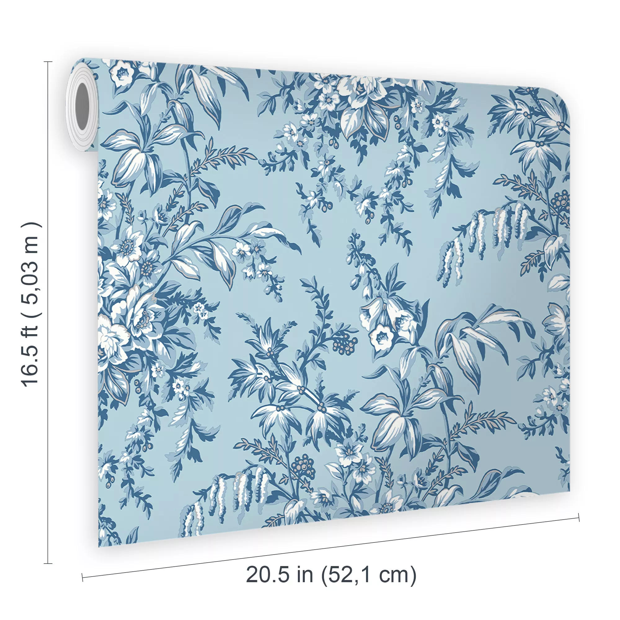 Laura Ashley Picardie Blue Sky Floral Smooth Wallpaper 5 Laura Ashley Picardie Blue Sky Floral Smooth Wallpaper - Image 5
