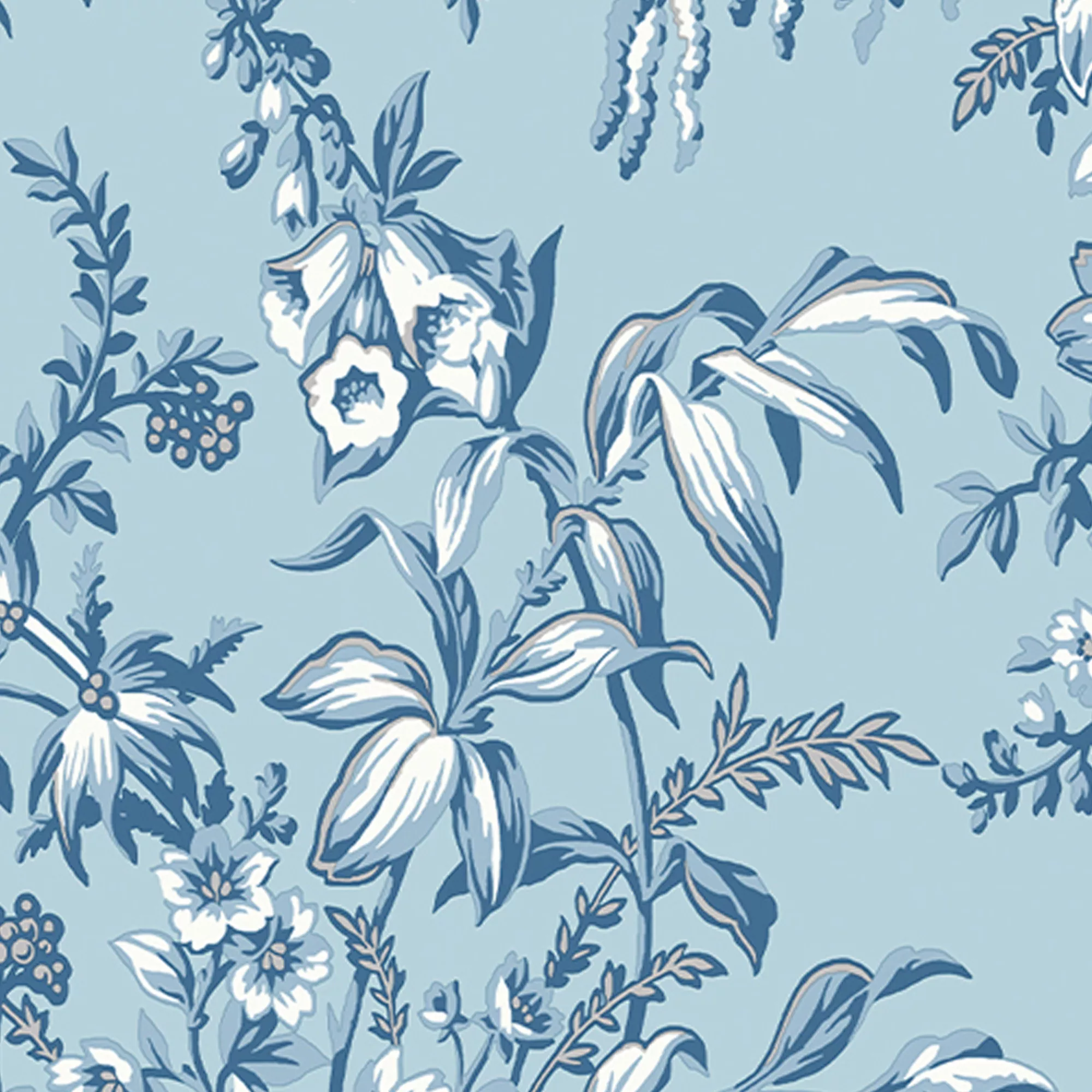 Laura Ashley Picardie Blue Sky Floral Smooth Wallpaper 6 Laura Ashley Picardie Blue Sky Floral Smooth Wallpaper - Image 6