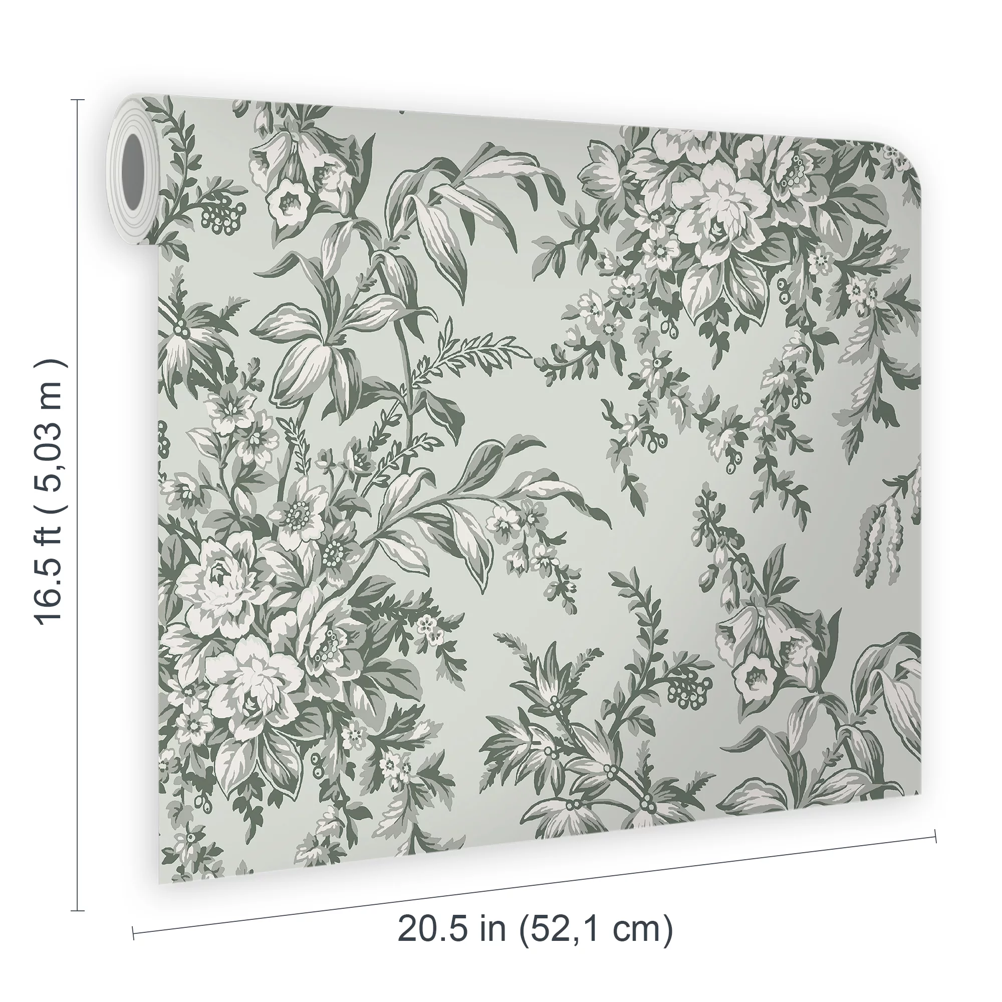 Laura Ashley Picardie Sage Floral Smooth Wallpaper 6 Laura Ashley Picardie Sage Floral Smooth Wallpaper - Image 6