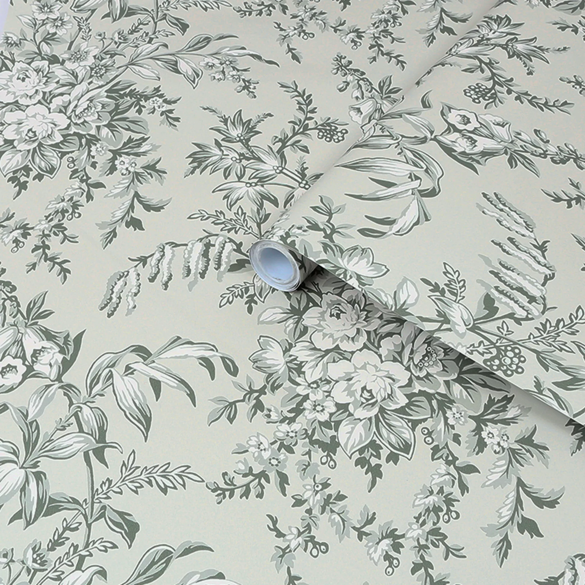 Laura Ashley Picardie Sage Floral Smooth Wallpaper 2 Laura Ashley Picardie Sage Floral Smooth Wallpaper - Image 2