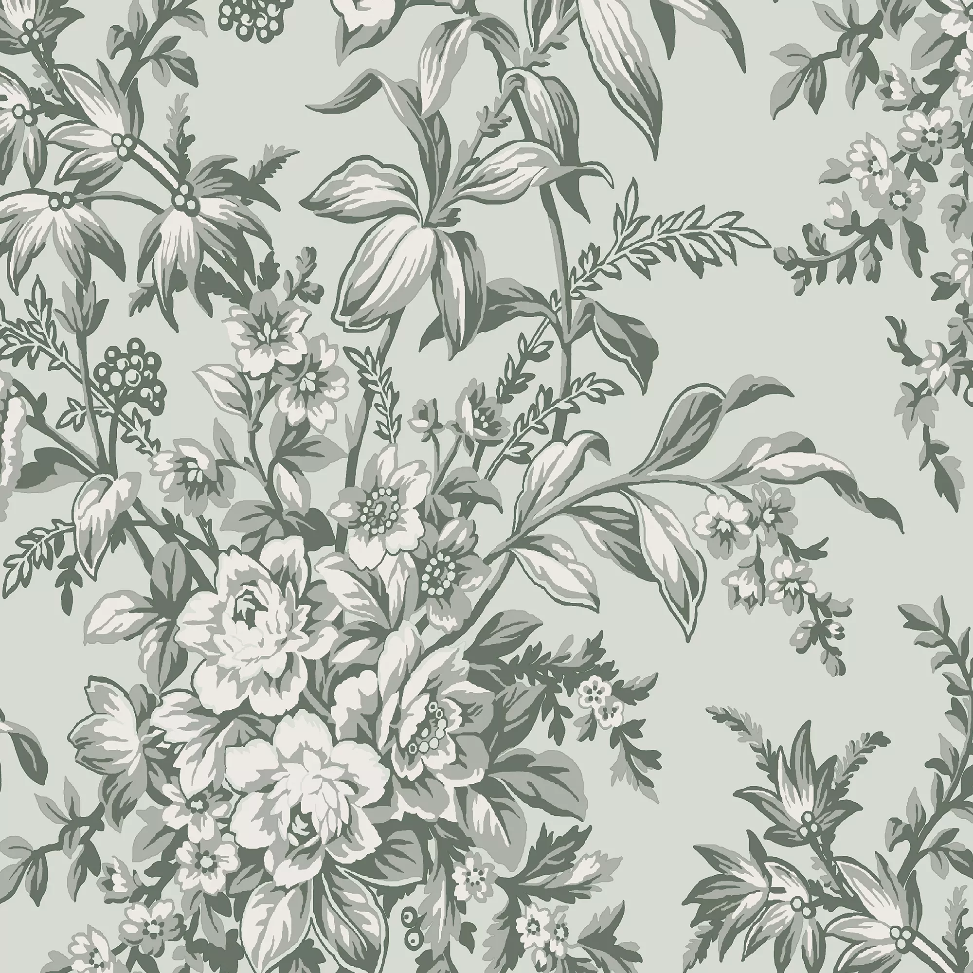 Laura Ashley Picardie Sage Floral Smooth Wallpaper 3 Laura Ashley Picardie Sage Floral Smooth Wallpaper - Image 3