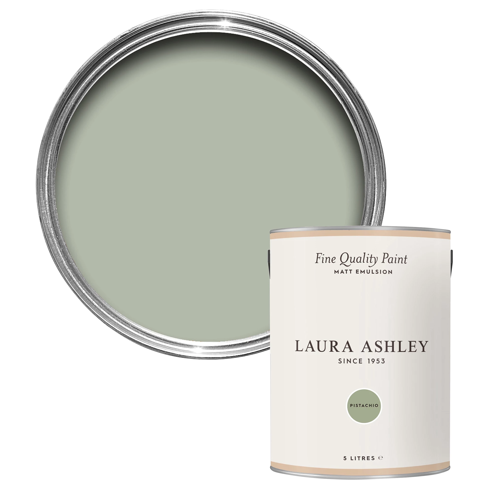 Laura Ashley Pistachio Matt Emulsion Paint, 5L 1 Laura Ashley Pistachio Matt Emulsion Paint, 5L