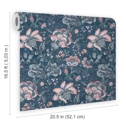 Laura Ashley Portia Dark Seaspray Floral Smooth Wallpaper -Laura Ashley Sales Store laura ashley portia dark seaspray floral smooth wallpaper5011583486803 02t bq