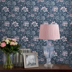 Laura Ashley Portia Dark Seaspray Floral Smooth Wallpaper -Laura Ashley Sales Store laura ashley portia dark seaspray floral smooth wallpaper5011583486803 21i bq