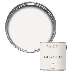 Laura Ashley Pure White Matt Emulsion Paint, 2.5L