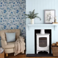 Laura Ashley Rambling Rector Blue Sky Floral Smooth Wallpaper -Laura Ashley Sales Store laura ashley rambling rector blue sky floral smooth wallpaper5011583492804 01i bq