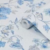 Laura Ashley Rambling Rector Blue Sky Floral Smooth Wallpaper
