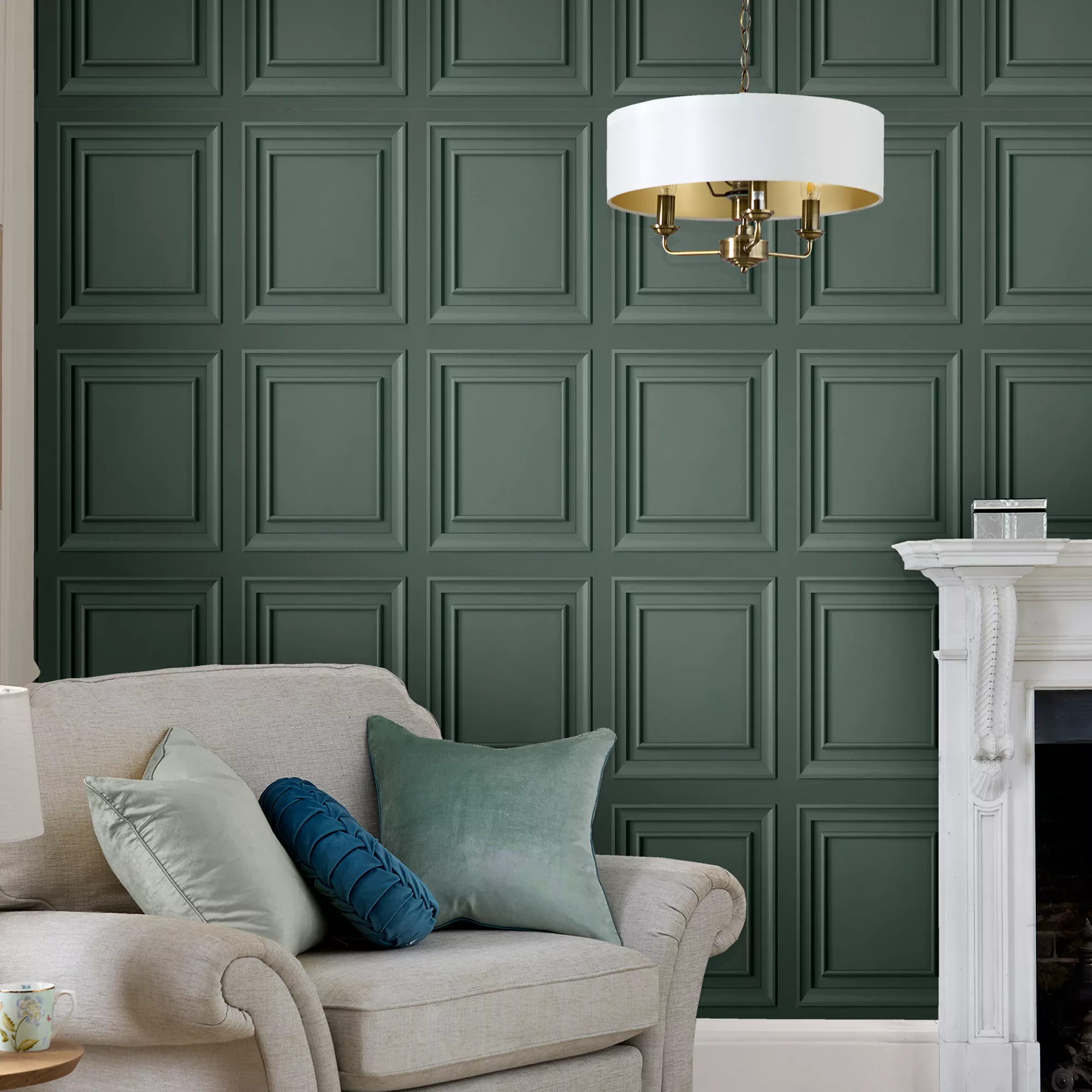 Laura Ashley Redbrook Wood Panel Green Brick / Wood Effect Smooth Wallpaper 6 Laura Ashley Redbrook Wood Panel Green Brick / Wood Effect Smooth Wallpaper - Image 6