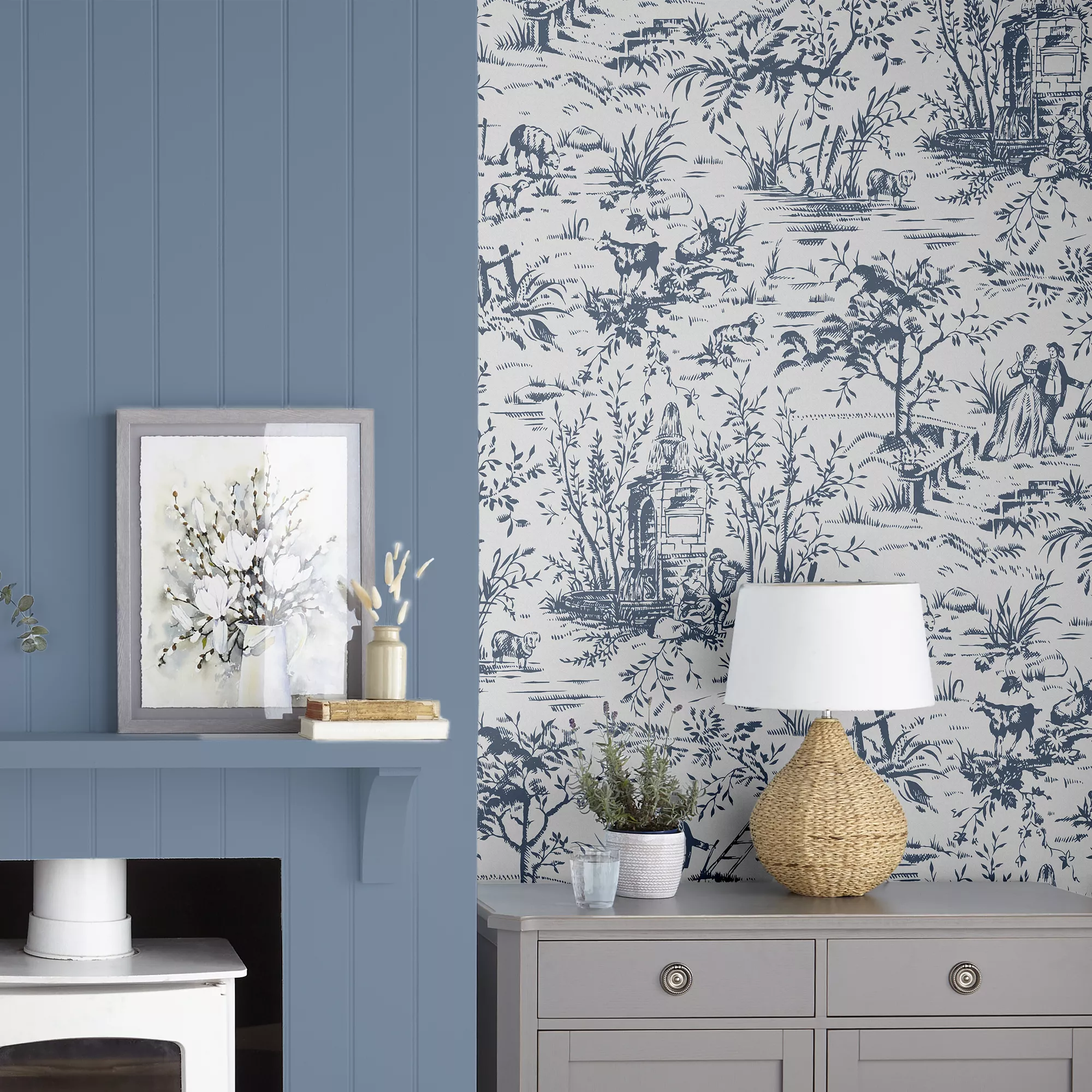 Laura Ashley Romantic Opulence Blue Classical Smooth Wallpaper 5 Laura Ashley Romantic Opulence Blue Classical Smooth Wallpaper - Image 5
