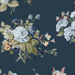 Laura Ashley Rosemore Midnight Seaspray Floral Smooth Wallpaper -Laura Ashley Sales Store laura ashley rosemore midnight seaspray floral smooth wallpaper5011583486506 37c bq