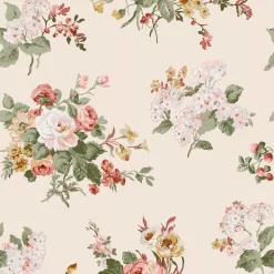 Laura Ashley Rosemore Pale Sable Floral Smooth Wallpaper