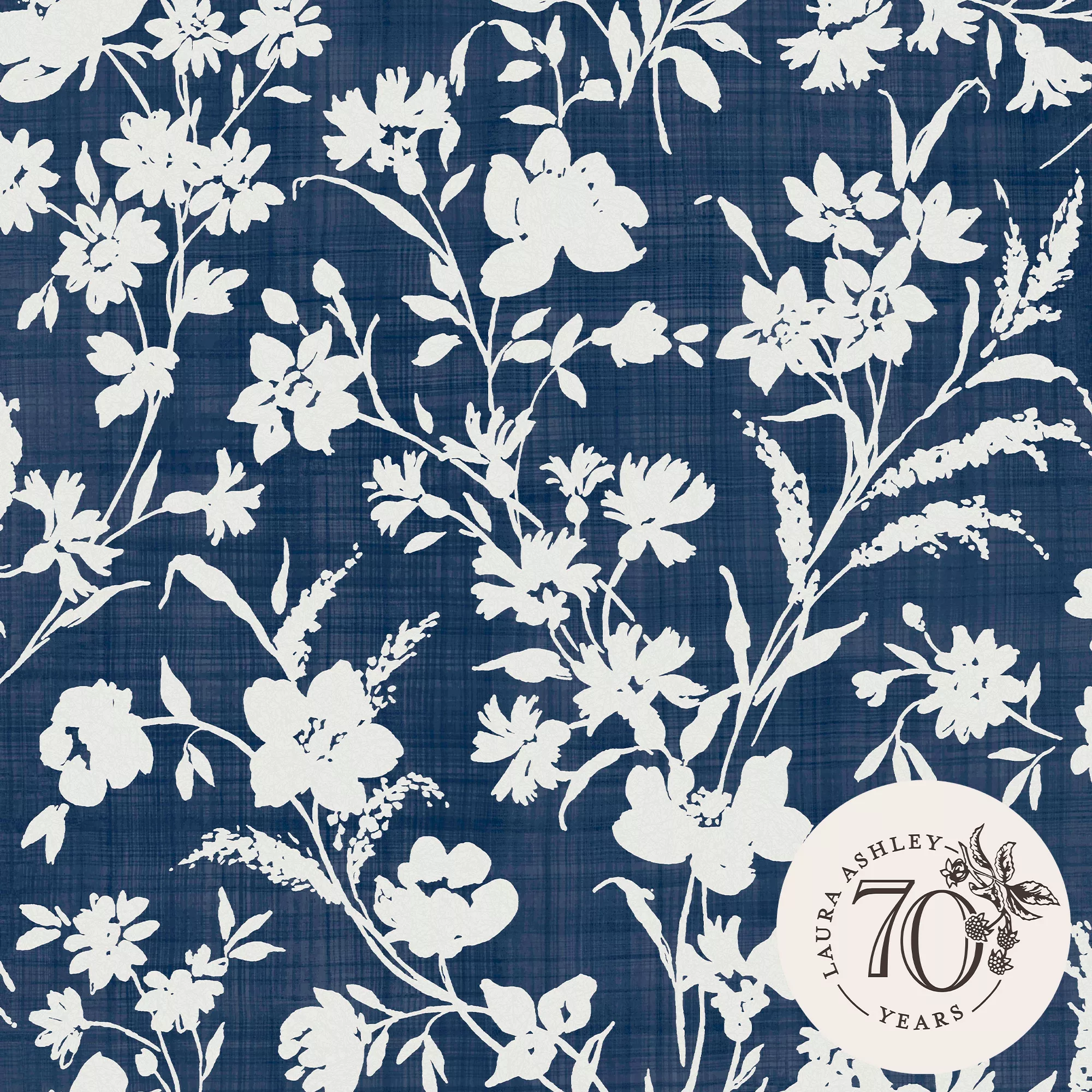 Laura Ashley Rye Blue Floral Smooth Wallpaper 3 Laura Ashley Rye Blue Floral Smooth Wallpaper - Image 3